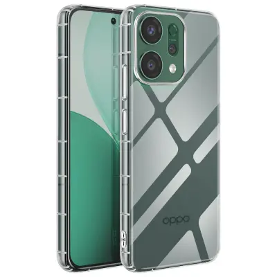 Mehak silikonski ovitek za Oppo Reno 14 z ojačanimi vogali in dvignjenimi robovi, Prozorno