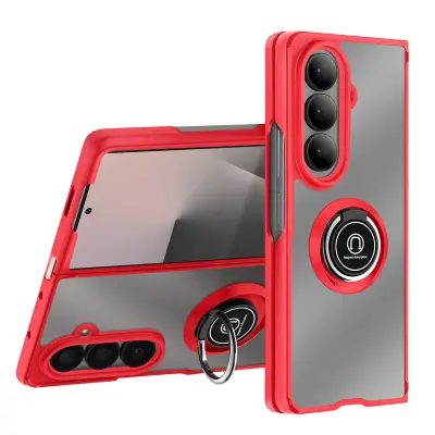 Ovitek za Samsung Galaxy Z Fold 7, zložljiv z magnetnim obročkom, Rdeča