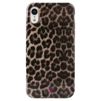 PURO, Ovitek za iPhone XR serija Glam Leopard, eleganten in trpežen, Rjava