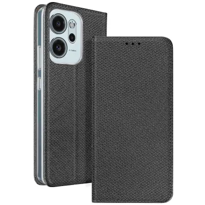 Ovitek za Oppo Reno14 F / FS z rebrastim učinkom, z držalom za kartice in funkcijo stojala, Črna