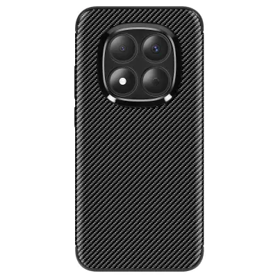 Ovitek za Redmi Note 15 Pro 5G iz silikona z učinkom karbona, nedrseč, Črna