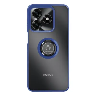 Ovitek za Honor X5c Plus 4G z vrtljivim magnetnim obročem in mat zaključkom, Modra