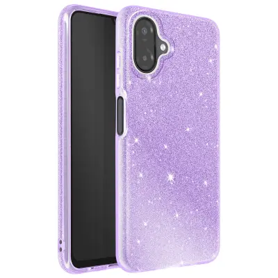 Ovitek za Galaxy A07, dvomaterialna zasnova in bleščeč zaključek, Vijolična