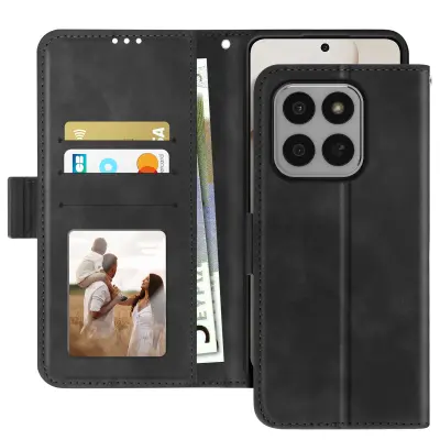 Folio ovitek za Honor 400 Smart z odstranljivim držalom za kartice in funkcijo stojala, Črna