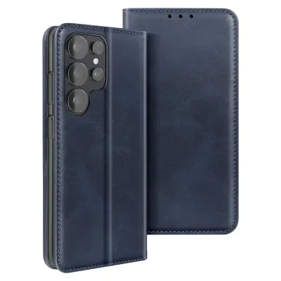 Folio denarnica ovitek za Galaxy S26 Ultra efekt usnja z video stojalom, Modra noč