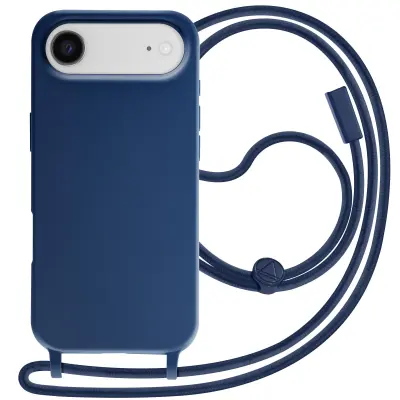 Ovitek za iPhone Air iz silikona Soft Touch z nastavljivo vrvico za okoli vratu, Modra