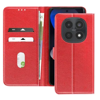 Denarnica etui Xiaomi Redmi Note 15 4G / 5G Serija Chesterfield Funkcija stojala, Rdeča