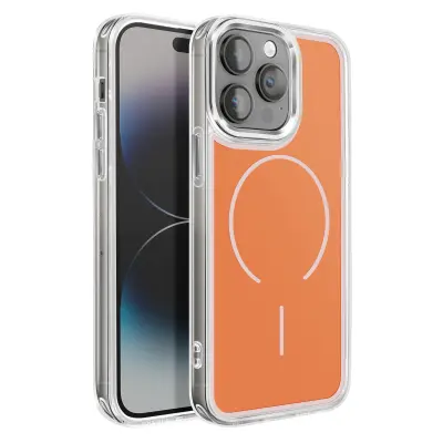 Ohišje MagSafe za iPhone 14 Pro Max dvomaterialna ultra ojačana zaščita, Oranžna
