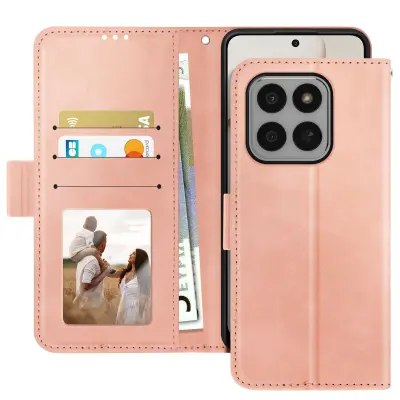 Folio ovitek za Honor 400 Smart z odstranljivim držalom za kartice in funkcijo stojala, Roza