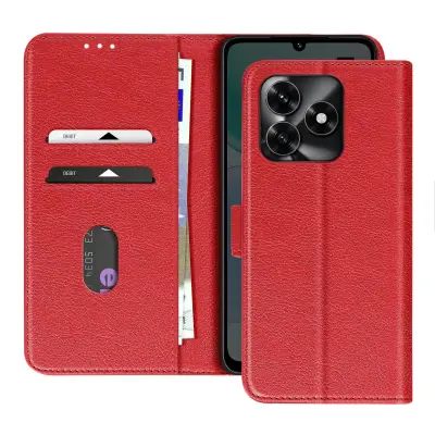 Denarnica za Honor X5c Plus 4G serije Chesterfield z video podporo, Rdeča