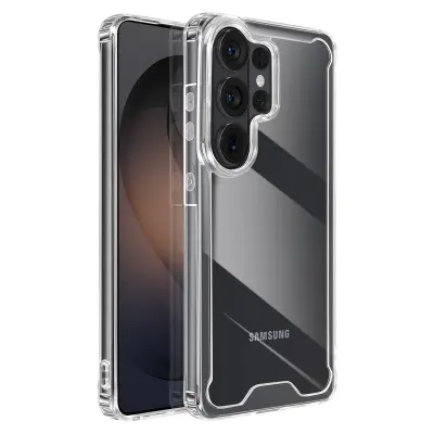 Ovitek za Galaxy S26 Ultra z ojačanimi vogali, trdim hrbtiščem, odporen na udarce, Prozorno