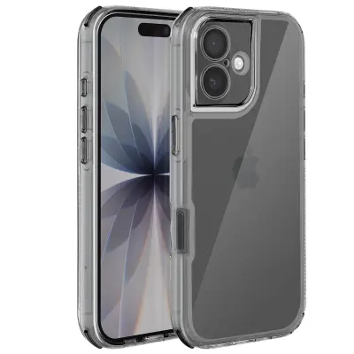 Ovitek za iPhone 17, Ojačan, Dvo-materialni Dizajn, Teksturiran, Proti Drsenju, Črna