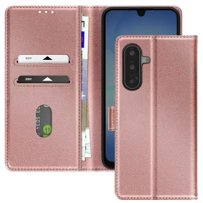 Usnjena denarnica Chesterfield za Samsung Galaxy A17 s stojalom, Roza