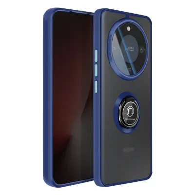 Ovitek za Honor Magic 8 Lite, dvomaterialna zaščita z magnetnim obročkom, Modra noč