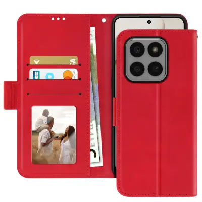 Folio ovitek za Honor 400 Smart z odstranljivim držalom za kartice in funkcijo stojala, Rdeča