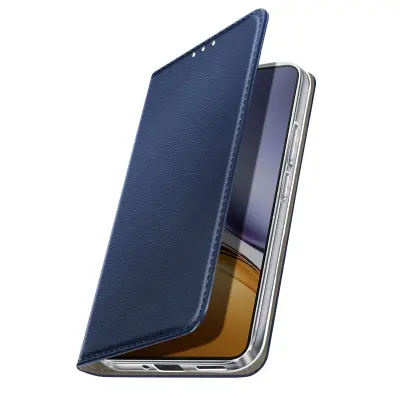 Folio etui za Realme 14T / P3 z držalom za kartice in funkcijo video stojala, Modra noč