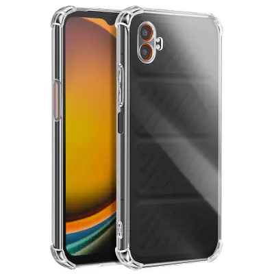 Ovitek za Galaxy Z Flip 6 odporen na udarce z magnetnim obročem za oporo, Prozorno