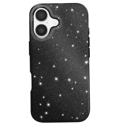 Ovitek za iPhone 17, dvobarvna zasnova in bleščeča obdelava, Črna