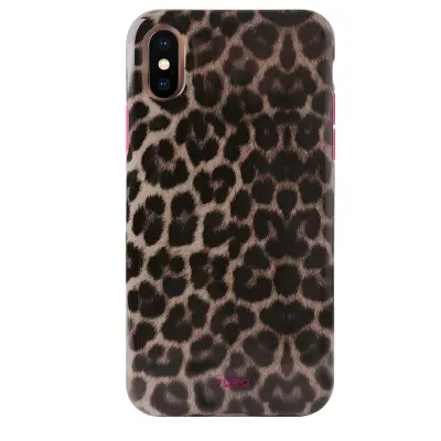 PURO, Ovitek za iPhone XS Max serija Glam Leopard, eleganten in trpežen, Rjava