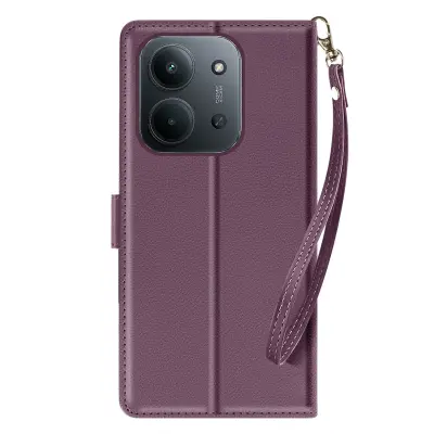 Denarnica za Xiaomi Redmi 15C Magnetna z vrvico in stojalom, Temno vijolična