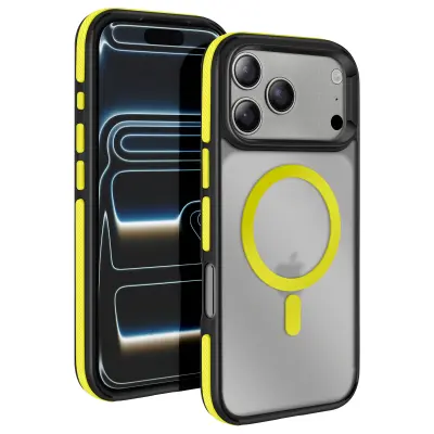 Ovitek za iPhone 17 Pro Max serije NEO, združljiv z MagSafe, z ojačanimi vogali, Rumena