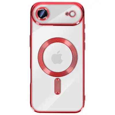 Ovitek za iPhone Air, združljiv z MagSafe, s kromiranim robom, Rdeča
