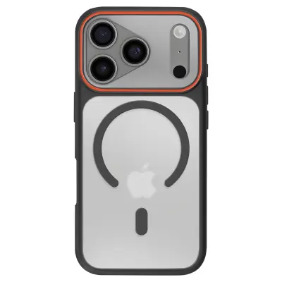 MagSafe ovitek za iPhone 17 Pro, dvomaterialna zaščita, trda hrbtna stran, Črna