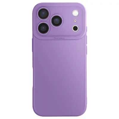 Ovitek za iPhone 17 Pro iz mehkega silikona z ojačanim blokom kamere, Vijolična