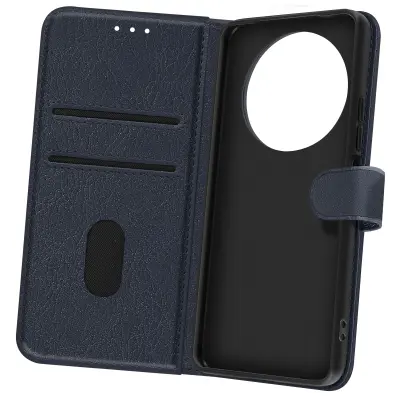 Denarnica etui za Redmi A3 serije Chesterfield s funkcijo stojala, Modra noč