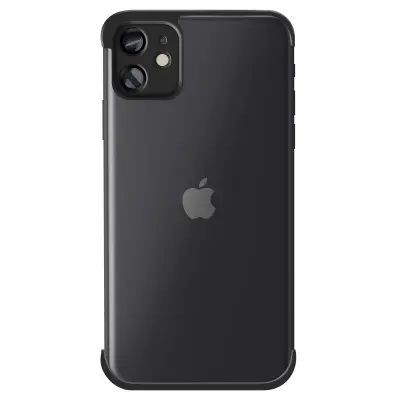 Oblikovanje Zaščita za iPhone 11 Silikonski odbijač Okrepljeno ohišje za kovance, Črna