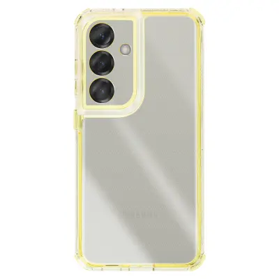 Ovitek za Galaxy S24 / S25, dvomaterialna zasnova, teksturiran, nedrseč, Rumena