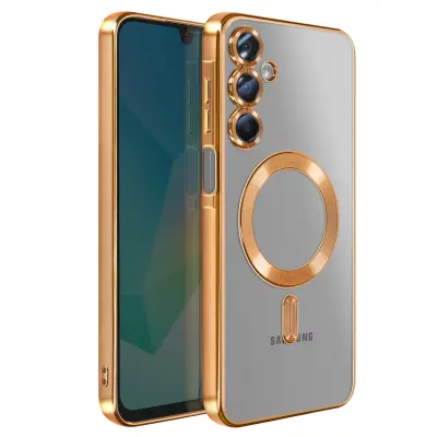 Ovitek za Samsung Galaxy A16, združljiv z MagSafe, s kromiranim robom, Zlata