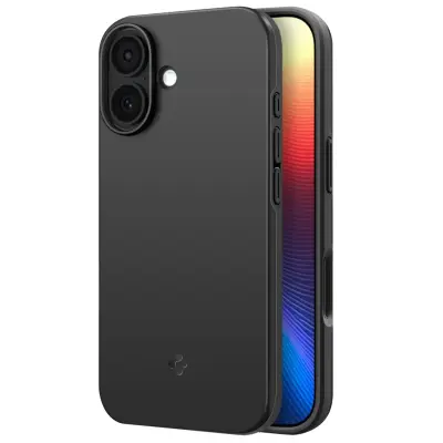 Spigen SGP, MagSafe ovitek za iPhone 17, odporen na udarce, model Thin Fit MagFit, Črna