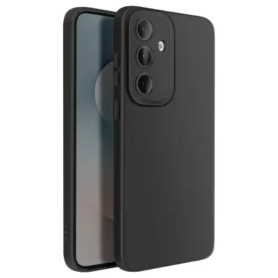 Silikonsko mehko ohišje za Galaxy S25 FE z ojačitvijo za blok kamere, Črna