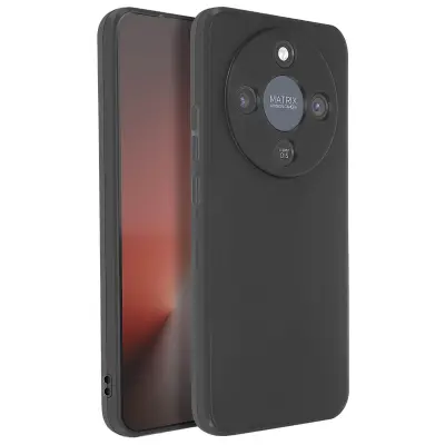 Ohišje za Honor Magic 8 Lite mat zaključek iz mehkega silikona, Črna