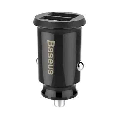 Baseus, Avtomobilski polnilec Cigar Lighter z 2 USB priključkoma 15,5 W, Črna