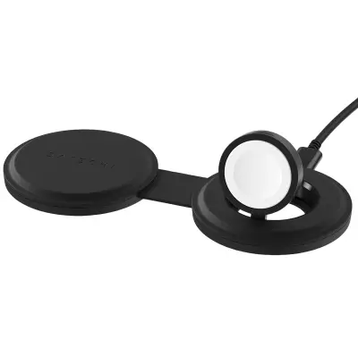 Satechi, Brezžični polnilnik 2-v-1, združljiv s Qi2 15W, zložljiv model OnTheGo, Črna