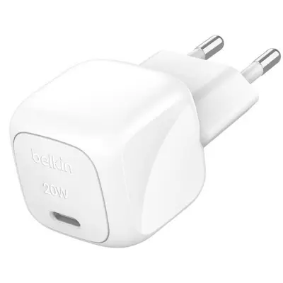 Belkin, Hitri stenski polnilnik USB-C 20W Power Delivery in PPS Compact, Bela