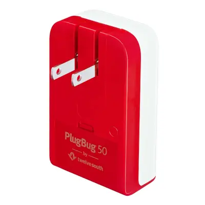 Twelve south, 50W stenski polnilec PlugBug z 2x USB-C priključkoma in adapterji, Bela