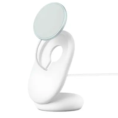 Google, Qi2 15W magnetni brezžični polnilec s stojalom z USB-C kablom 1 m, Bela