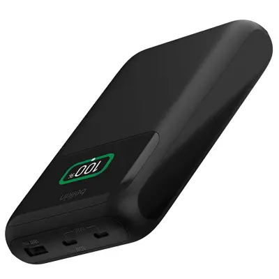 Belkin, Rezervna baterija 20000mAh 65W USB-C z digitalnim zaslonom, Črna