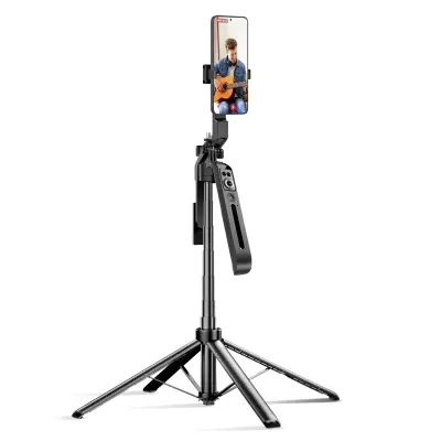 Bluetooth stojalo za pametni telefon / kamero z 360° nastavljivim sledenjem obraza, Črna