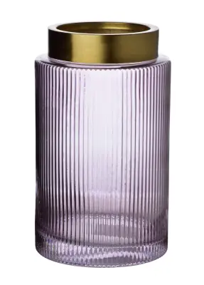 Vaza steklo Serenite 14x14x25 cm rožnata 1 kos