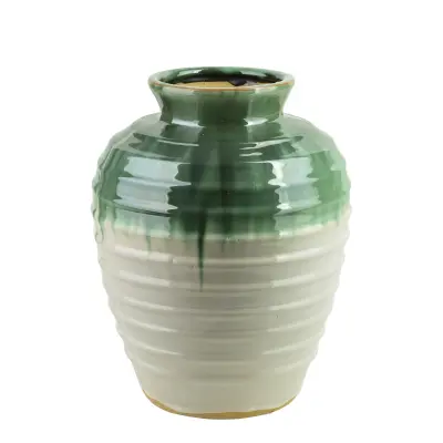 Vaza keramika Evro 29x29x35 cm zelena 1 kos