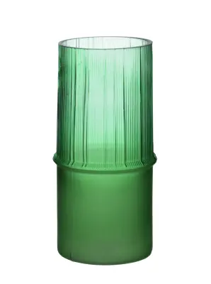 Vaza steklo Serenite 10x10x22 cm zelena 1 kos