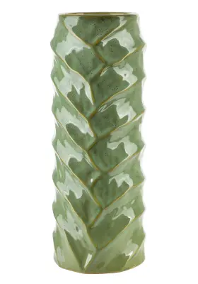 Vaza keramika TALLIE 13x9x35 cm zelena 1 kos
