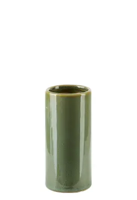Vaza keramika Yvonne 7x7x15 cm zelena 2 kos