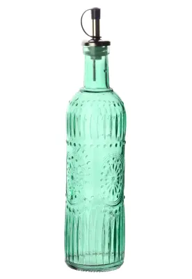 Steklenica za olje Steklo MODERN KITCHEN 7x7x29 cm Zelena 1 kos