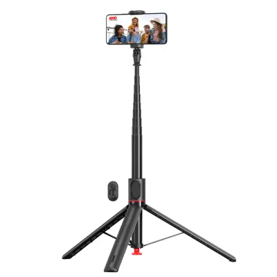 Forcell, Brezžična selfie palica 1.70m za pametni telefon 60 do 95 mm s samodejnim stojalom, Črna