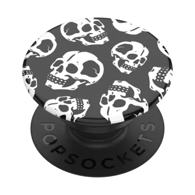 PopSockets, PopGrip za univerzalni pametni telefon Skelly, Bela / Črna